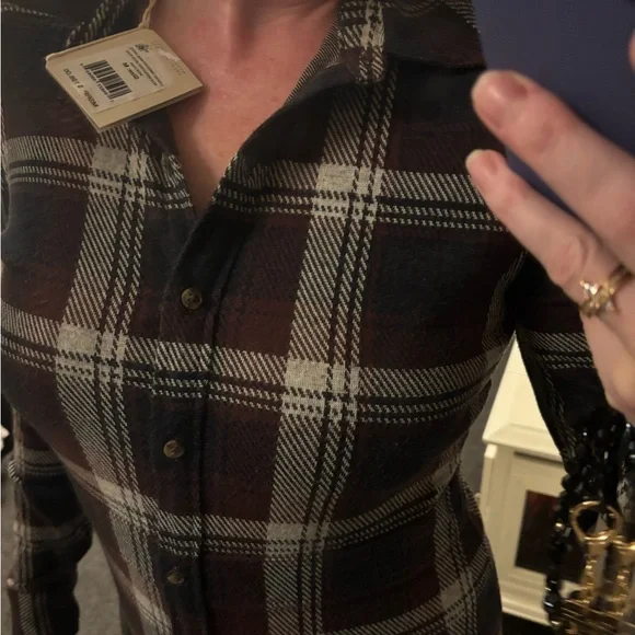 NWT Faherty Long Sleeve Legend Plaid Sweater Dress - MEDIUM - Picture 5 of 12